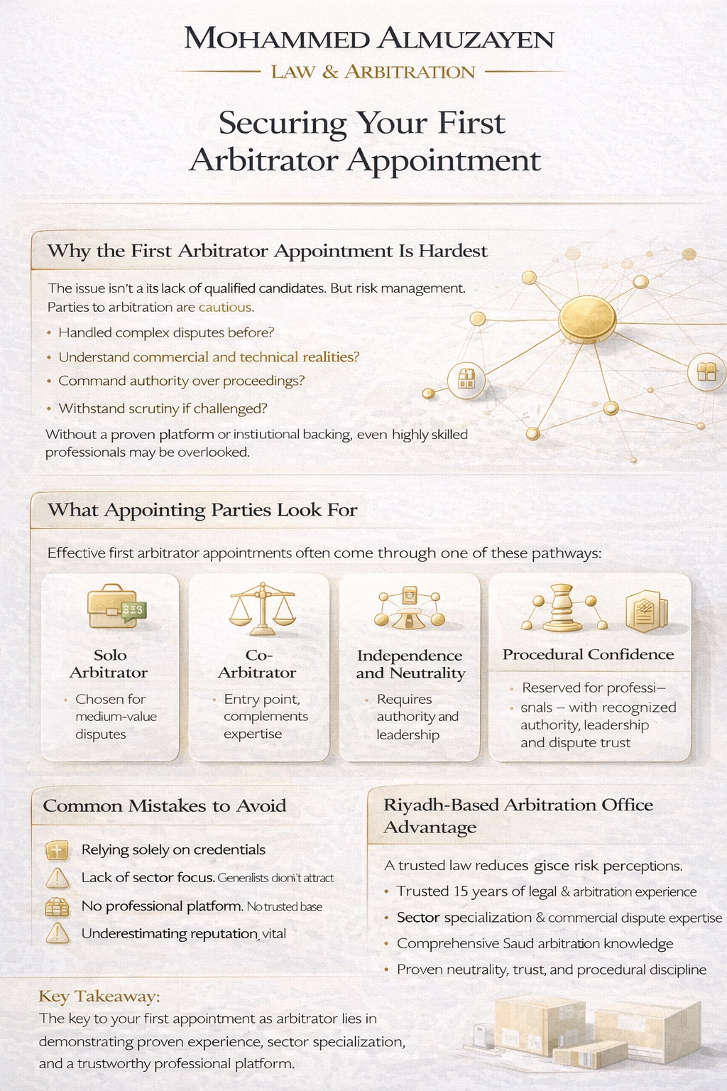 How to get your first arbitrator appointment in Riyadh – Mohammed Al-Muzayen Law & Arbitration