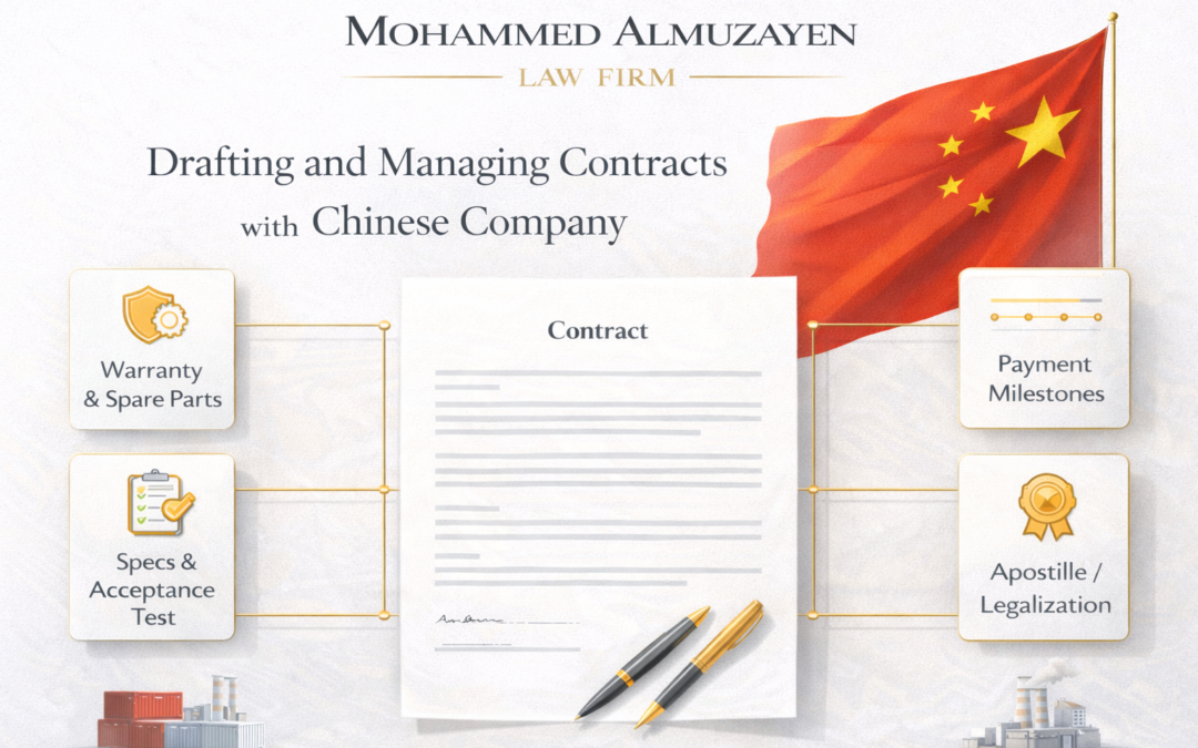عقد مع شركة صينية | استشارات قانونية وصياغة وتوثيق العقود التجارية