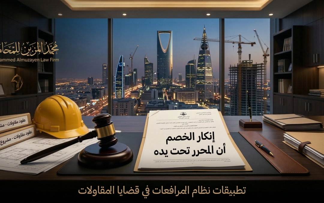 إنكار الخصم أن المحرر تحت يده في قضايا المقاولات – محمد المزين للمحاماة